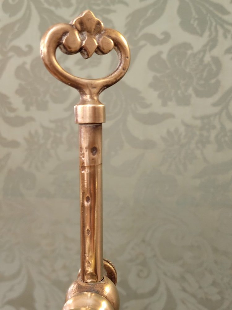 Lampe de Bureau Articulée Laiton et Tulipe en Verre