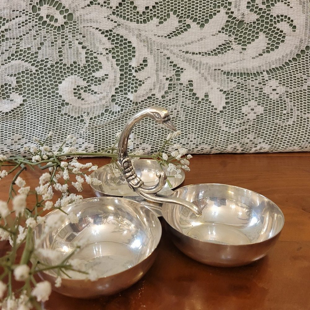 Serviteur Muet Apéritif Col de Cygne, Métal Argenté