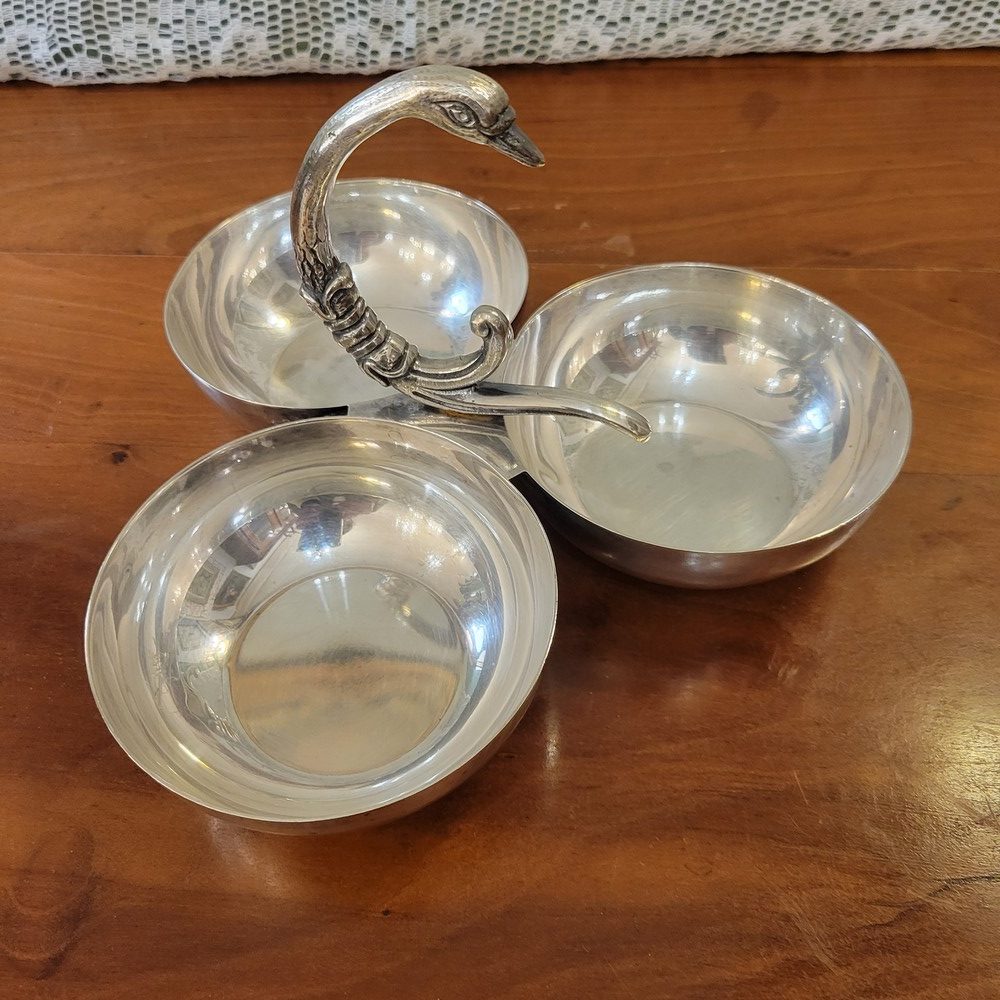 Serviteur Muet Apéritif Col de Cygne, Métal Argenté