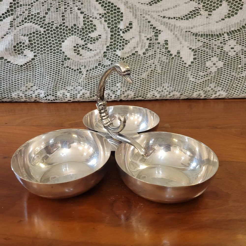 Serviteur Muet Apéritif Col de Cygne, Métal Argenté