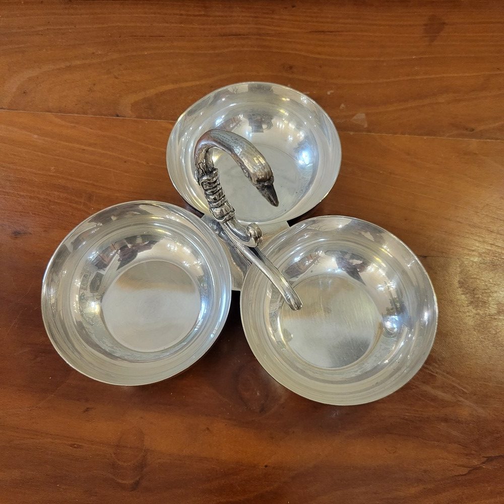 Serviteur Muet Apéritif Col de Cygne, Métal Argenté