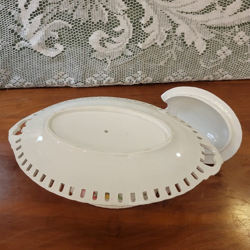 Saucière avec Couvercle Faïence de Lunéville, Modèle Réverbère