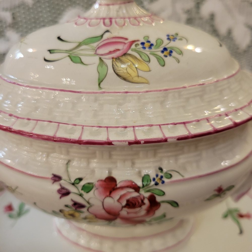 Saucière avec Couvercle Faïence de Lunéville, Modèle Réverbère