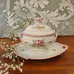 Saucière avec Couvercle Faïence de Lunéville, Modèle Réverbère