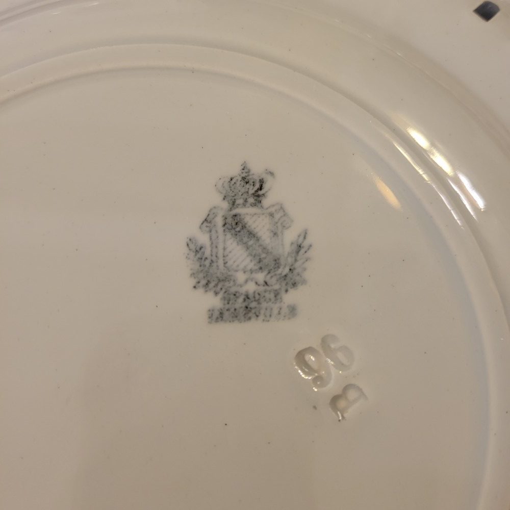 Service à Dessert,15 Pièces Faïence de Lunéville, Modèle Réverbère