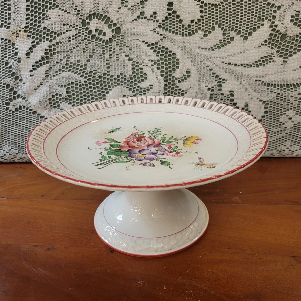 Service à Dessert,15 Pièces Faïence de Lunéville, Modèle Réverbère