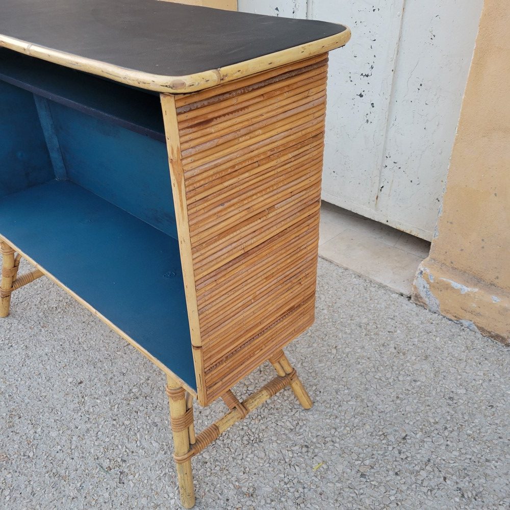 Comptoir de Bar Vintage en Rotin