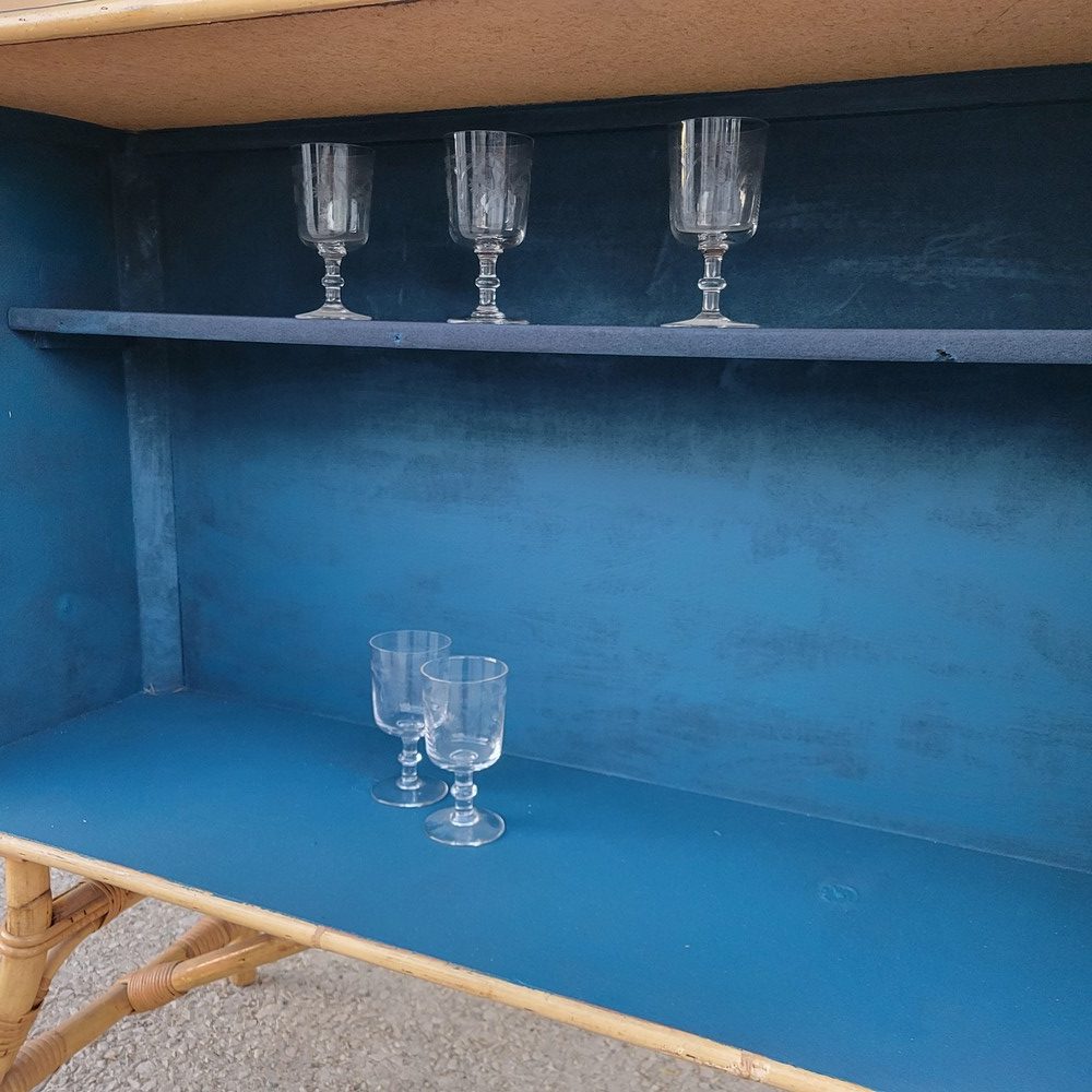 Comptoir de Bar Vintage en Rotin