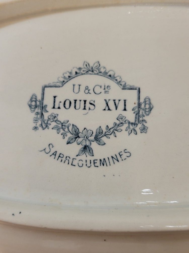 Service de Table, 29 pièces Faïence de Sarreguemines, Modèle Louis XVI