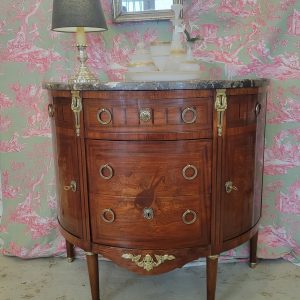 Commode Demi-Lune Bois de Rose Marqueté