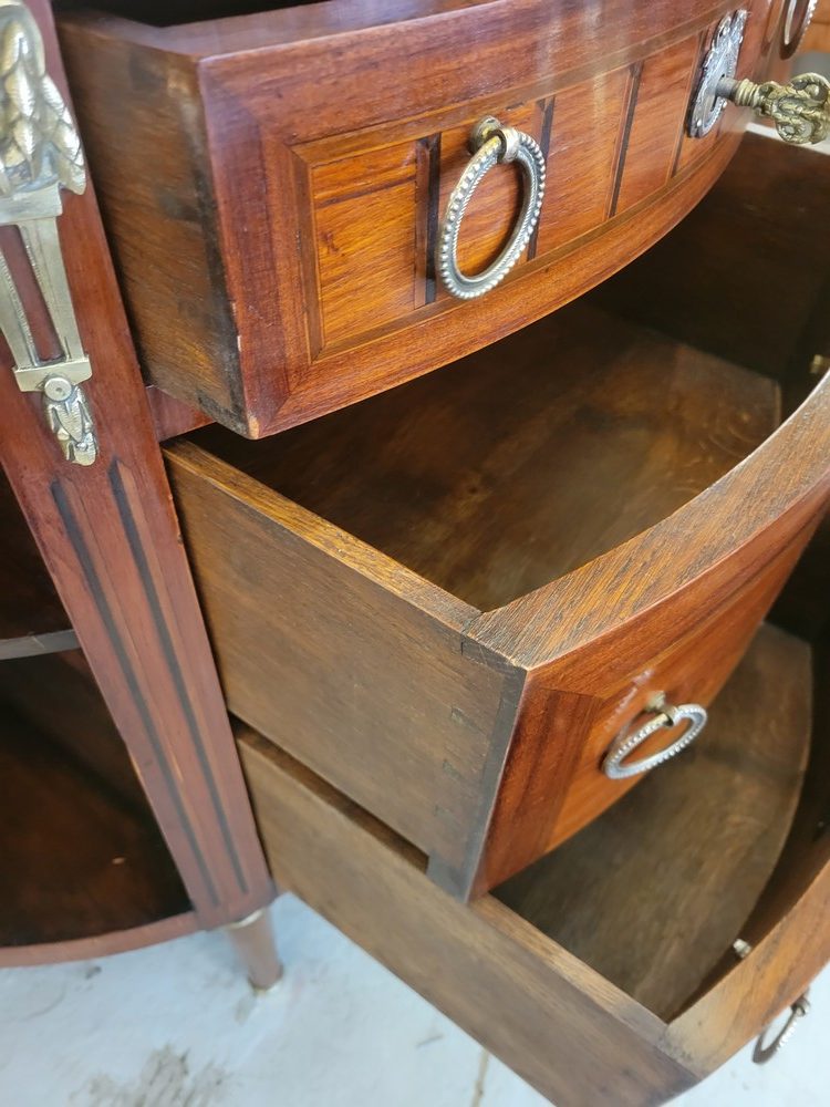 Commode Demi-Lune Bois de Rose Marqueté