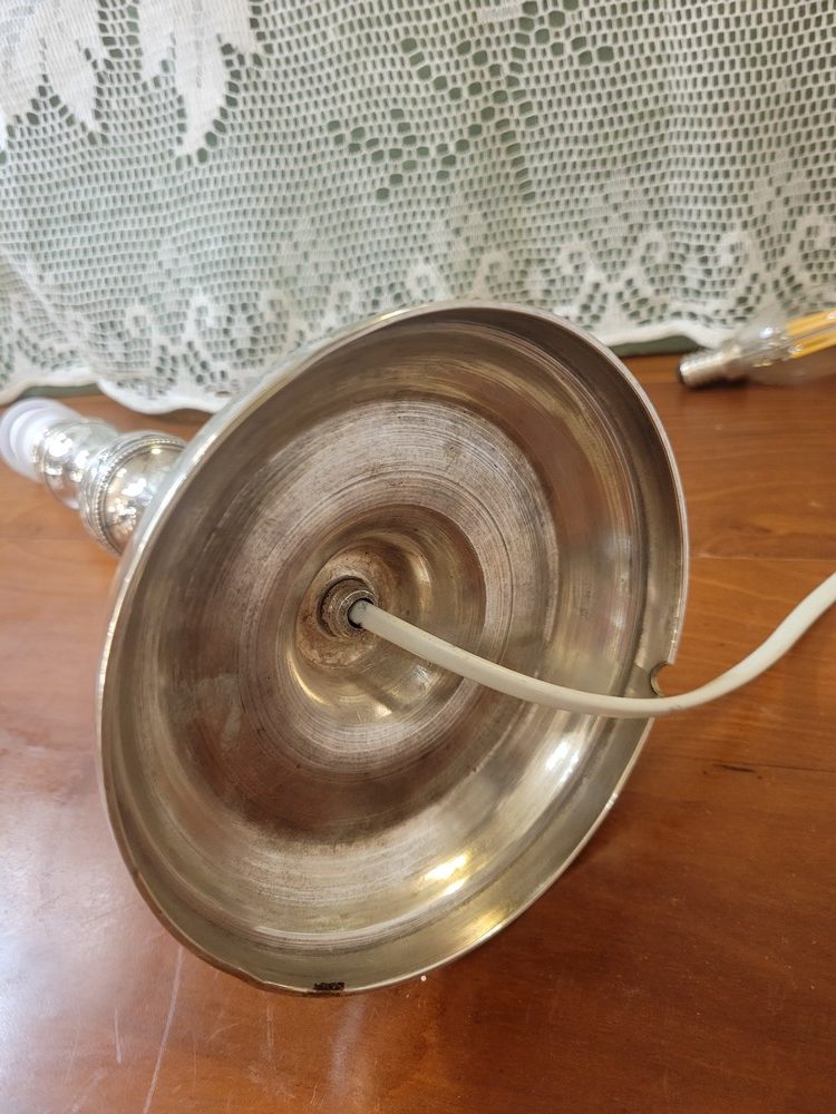 Lampe Bougeoir Métal Argenté – Image 4