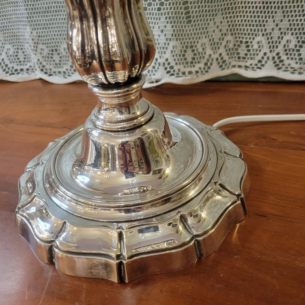 Grande Lampe Bronze Argenté