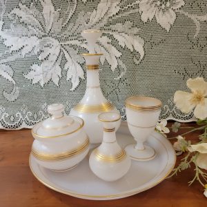 Service de Nuit Opaline Blanche, Liserés Dorés