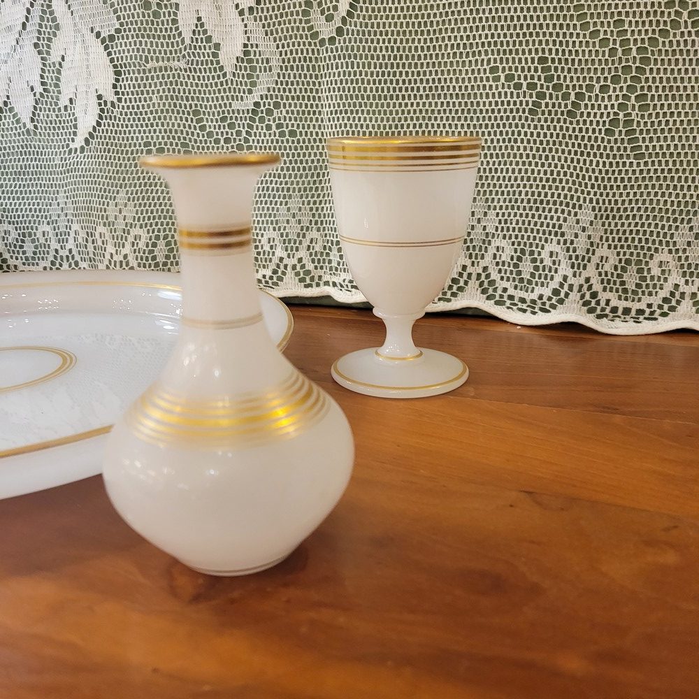 Service de Nuit Opaline Blanche, Liserés Dorés