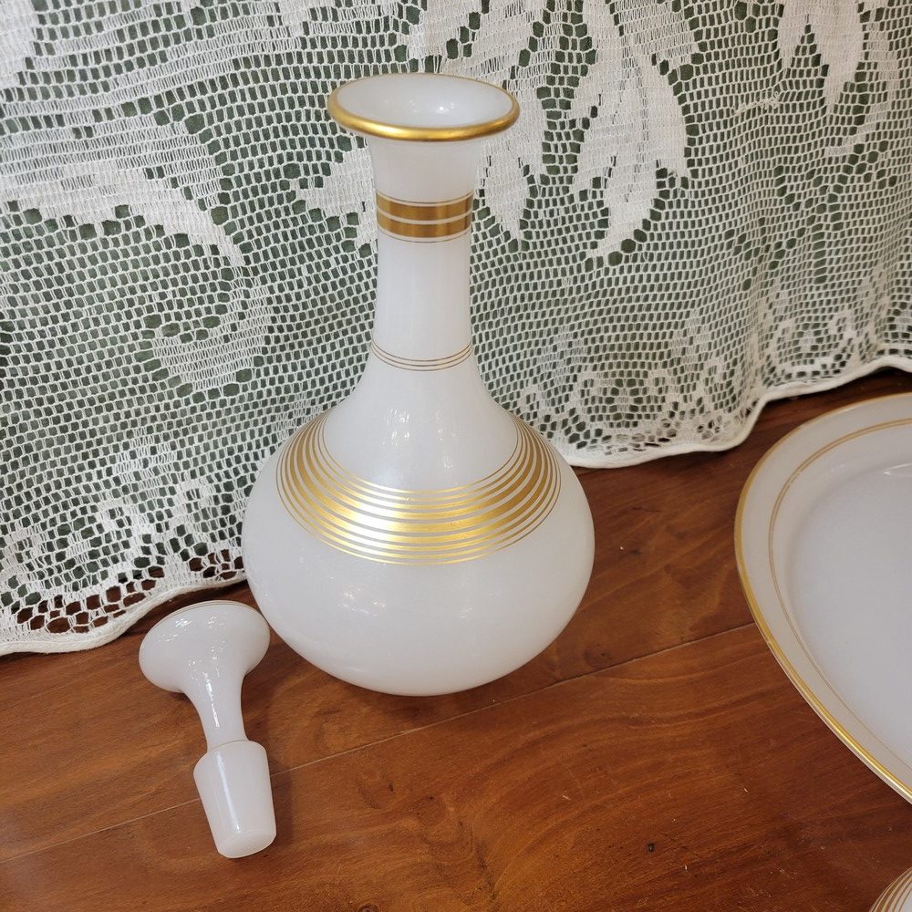 Service de Nuit Opaline Blanche, Liserés Dorés