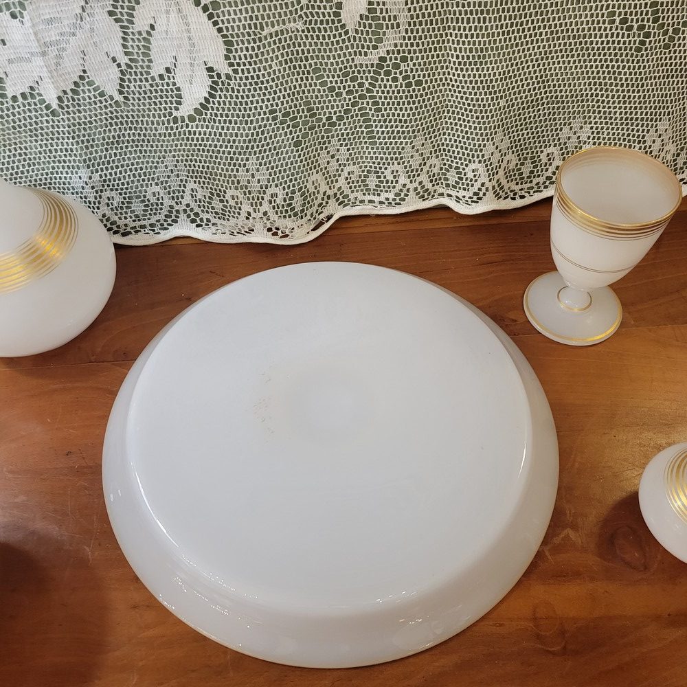 Service de Nuit Opaline Blanche, Liserés Dorés