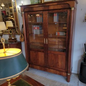 Bibliothèque Vitrée Empire, époque XXè Acajou