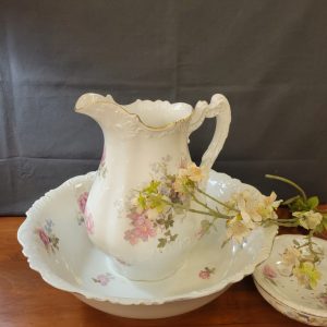 Broc de Toilette Limoges Porcelaine, Décor de Roses