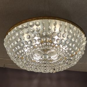 Grand Plafonnier Epoque 1920 Pampilles de verre