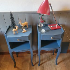 Paire Chevets Peints  Gris Foncé