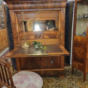 Secrétaire Louis-Philippe à Doucine Noyer, Marbre Epoque XIXè