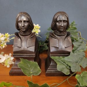 Paire de Chenets Buste de Homme