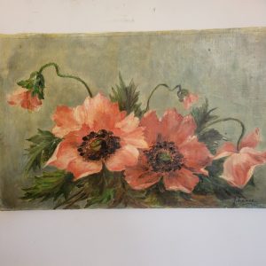 Jeté de Pavots, Coquelicots, Anémones,huile sur toile
