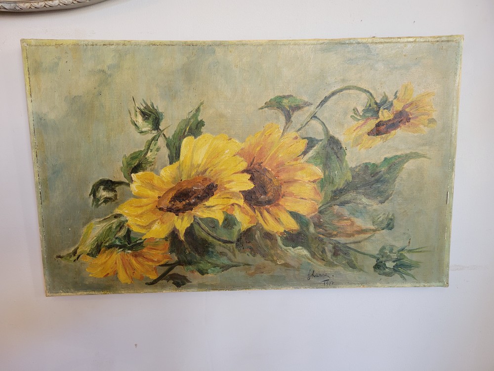 Jeté de Tournesols, Huile sur toile