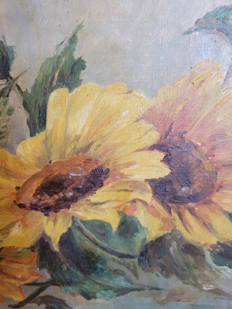 Jeté de Tournesols, Huile sur toile