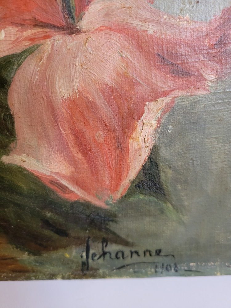 Jeté de Pavots, Coquelicots, Anémones,huile sur toile