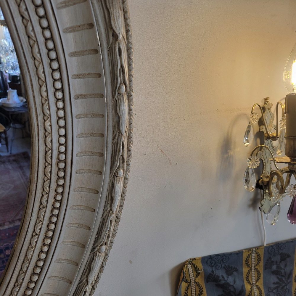 Grand Miroir Médaillon Style Louis XVI