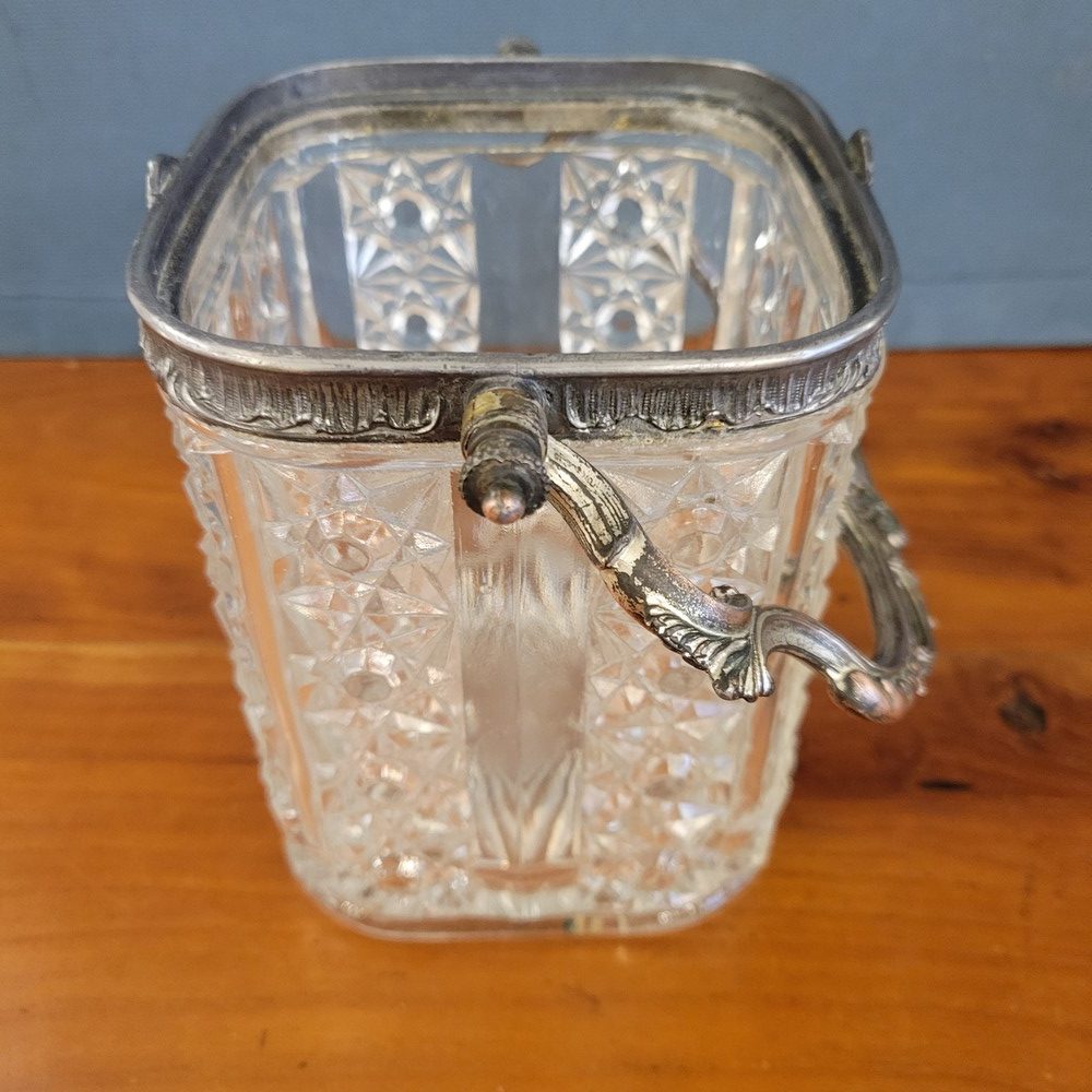 Seau à Biscuit Ancien en Verre, d'esprit Rocaille