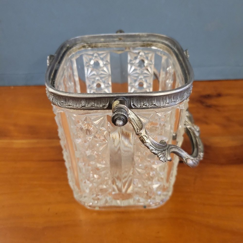 Seau à Biscuit Ancien en Verre, d'esprit Rocaille