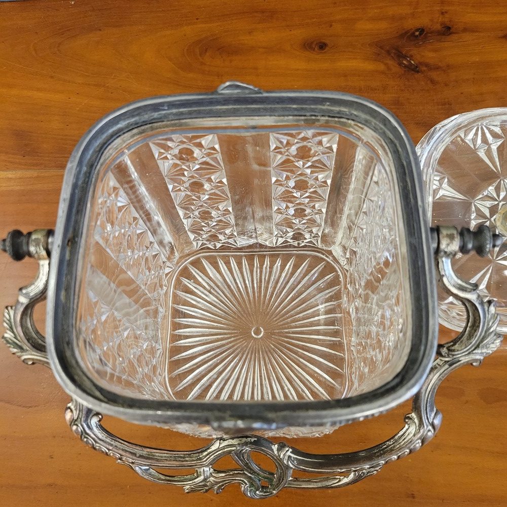 Seau à Biscuit Ancien en Verre, d'esprit Rocaille