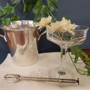 Seau à Glaçons Métal Argenté Ruban croisé