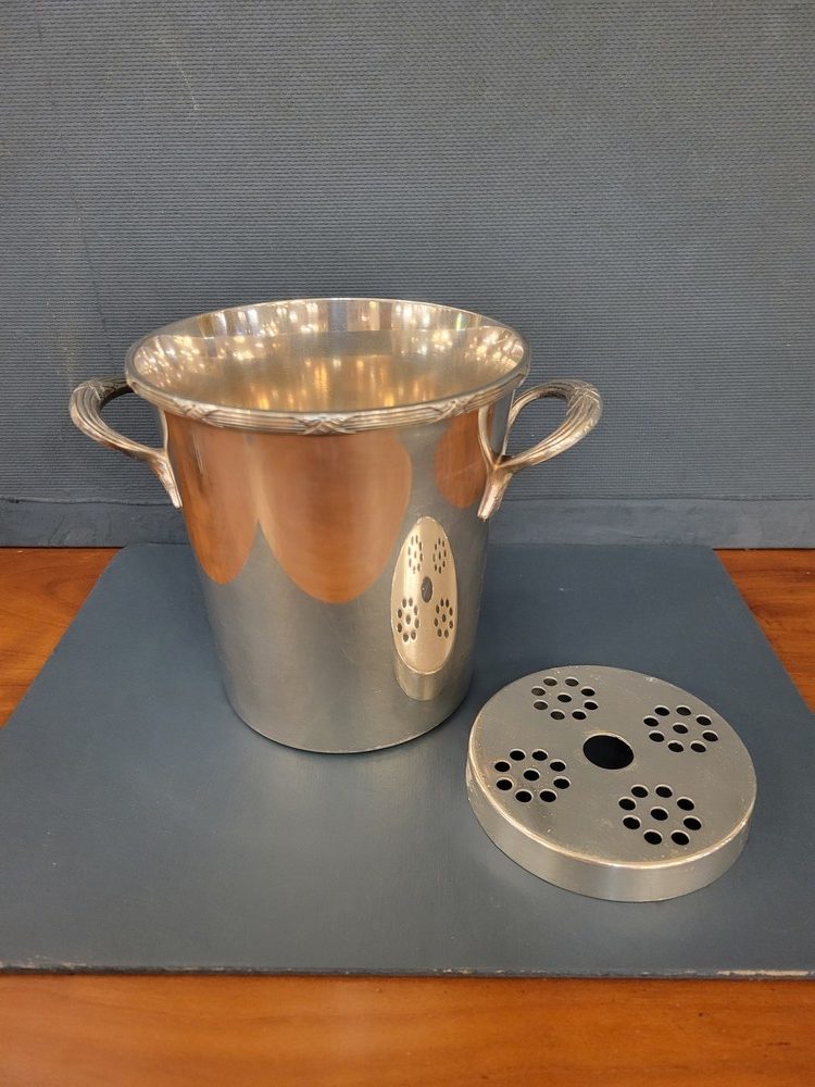 Seau à Glaçons Métal Argenté Ruban croisé