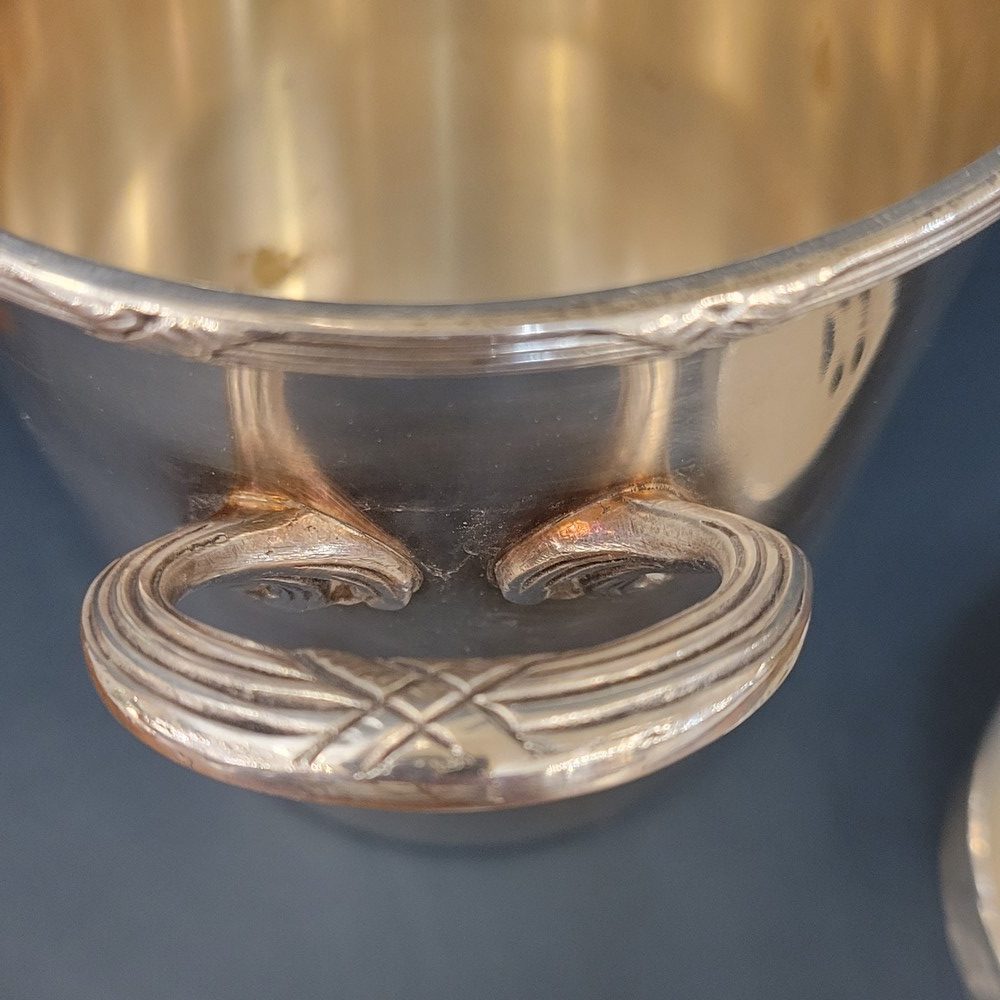 Seau à Glaçons Métal Argenté Ruban croisé