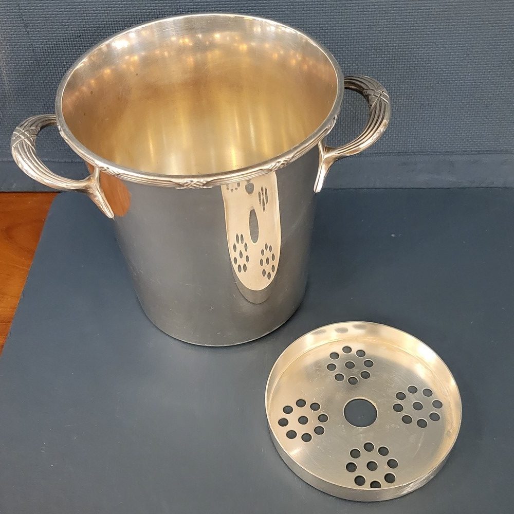 Seau à Glaçons Métal Argenté Ruban croisé