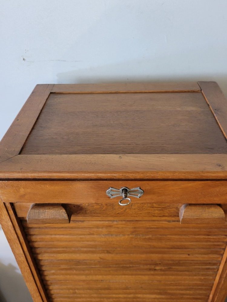 Classeur à Rideau, en chêne, Vintage