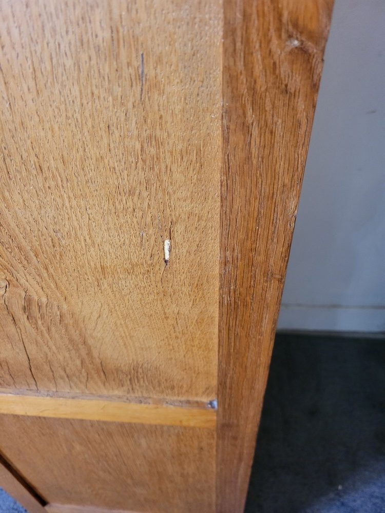 Classeur à Rideau, en chêne, Vintage