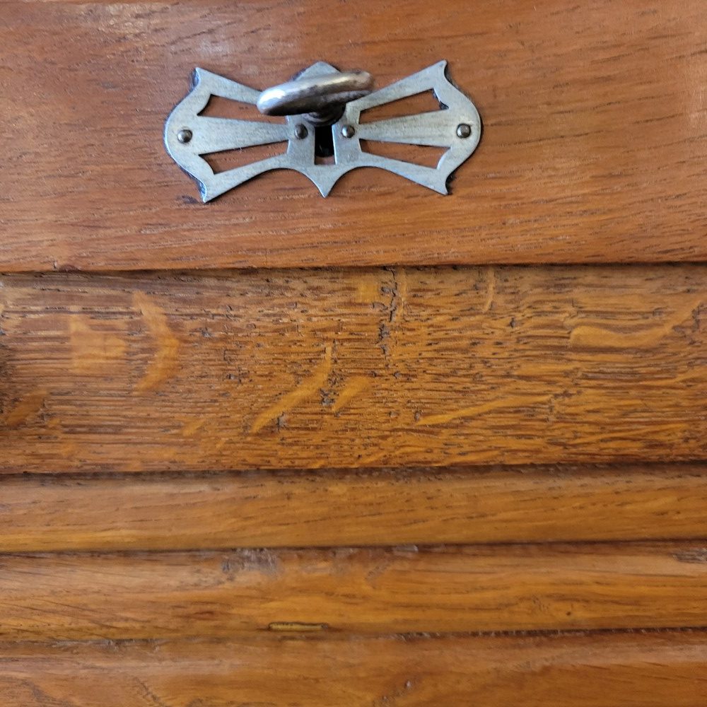 Classeur à Rideau, en chêne, Vintage