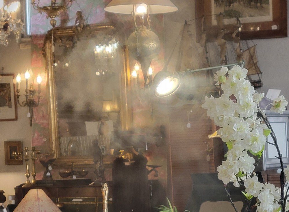 Miroir Napoléon III Bois et Stuc Doré, XIXè Décor de Roses