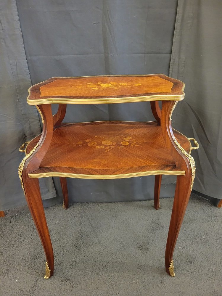 Table à Thé Marquetée Style Louis XV