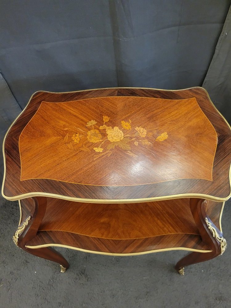 Table à Thé Marquetée Style Louis XV