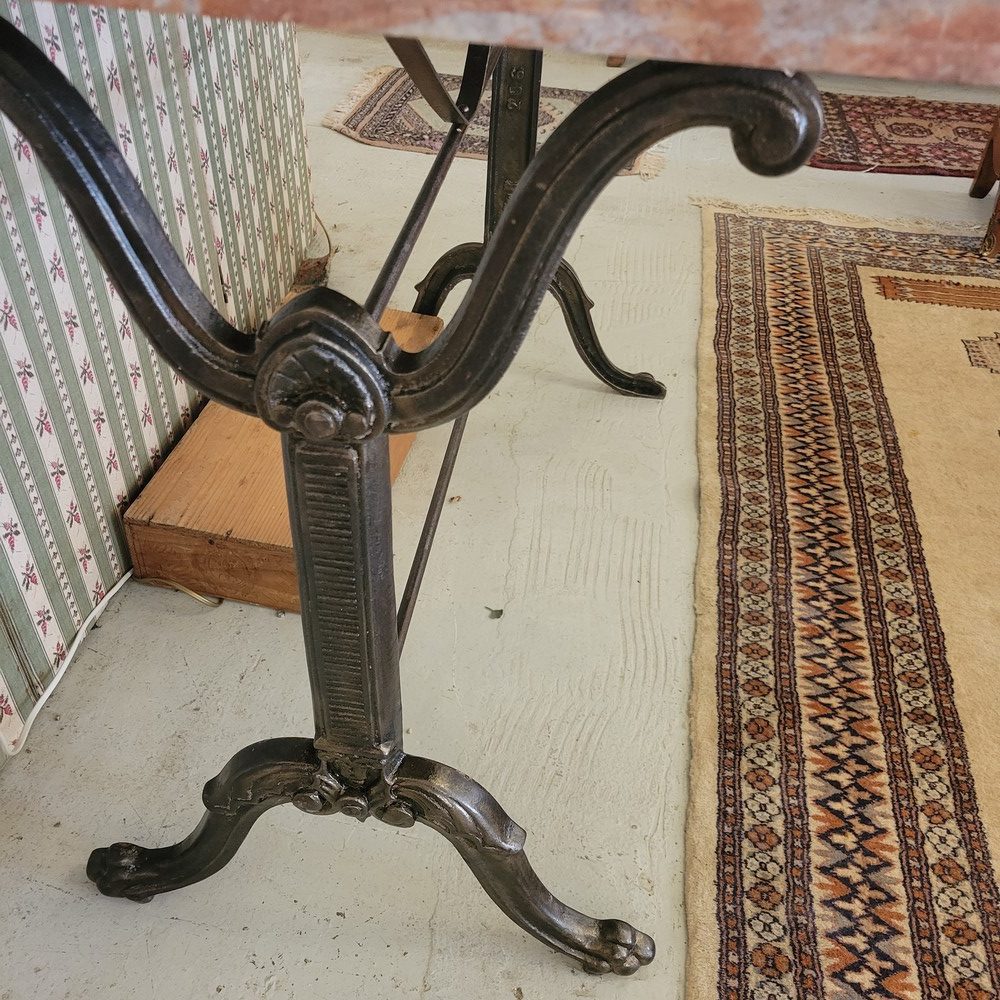 Table Bistrot Ancienne Marbre Rouge