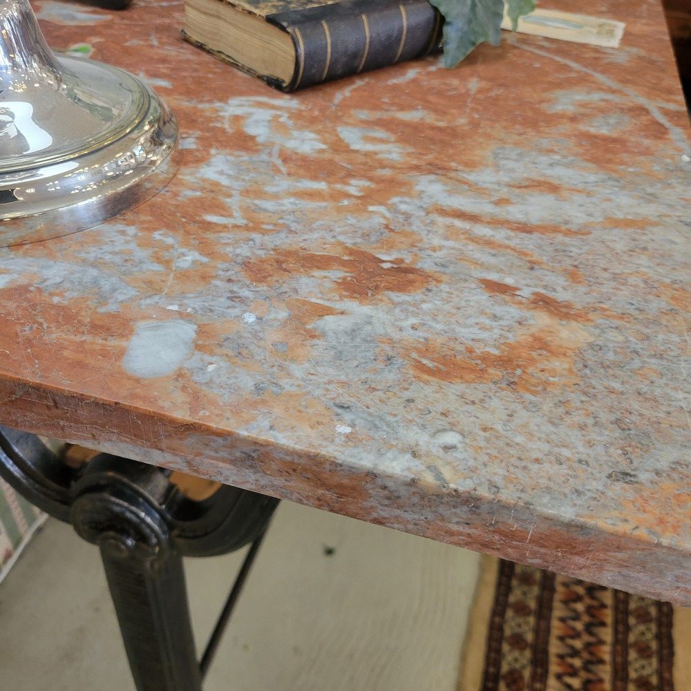 Table Bistrot Ancienne Marbre Rouge