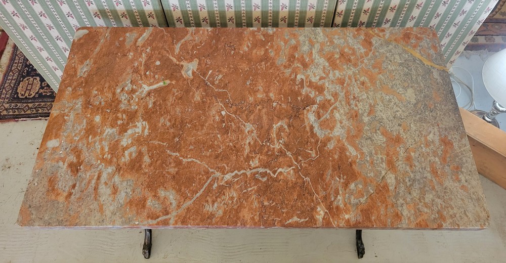 Table Bistrot Ancienne Marbre Rouge