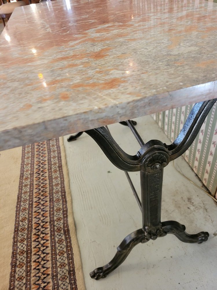 Table Bistrot Ancienne Marbre Rouge