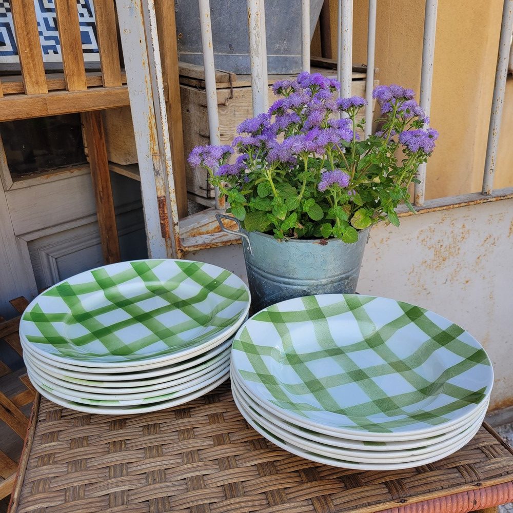 Vaisselle Vintage Verte Faïence Orchies